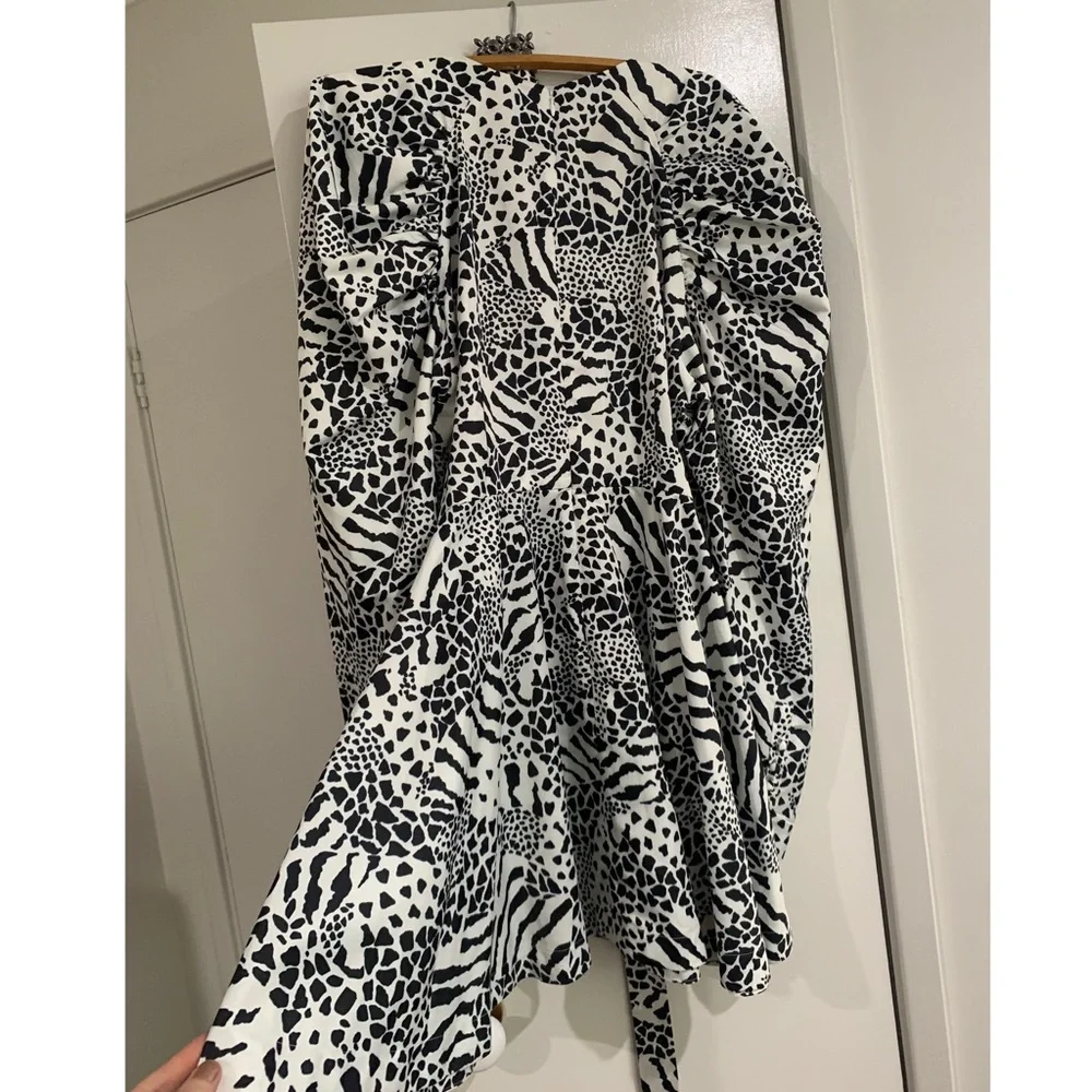 ROTATE by Birger Christensen Tara Taffeta zebra-print minidress - Picture 5 of 13